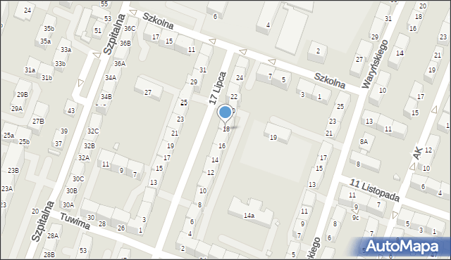 Czeladź, 17 Lipca, 18, mapa Czeladź