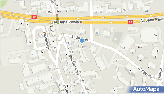 Leszno, 17 Stycznia, 2, mapa Leszno