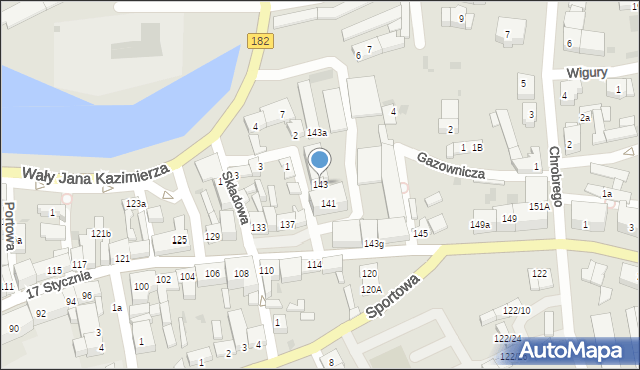Międzychód, 17 Stycznia, 143, mapa Międzychód