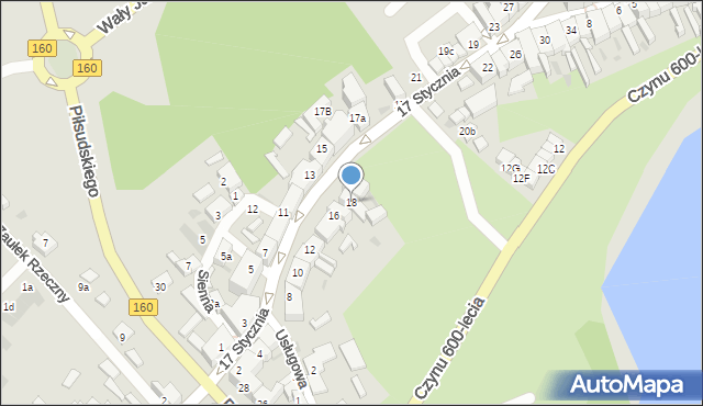 Międzychód, 17 Stycznia, 18, mapa Międzychód