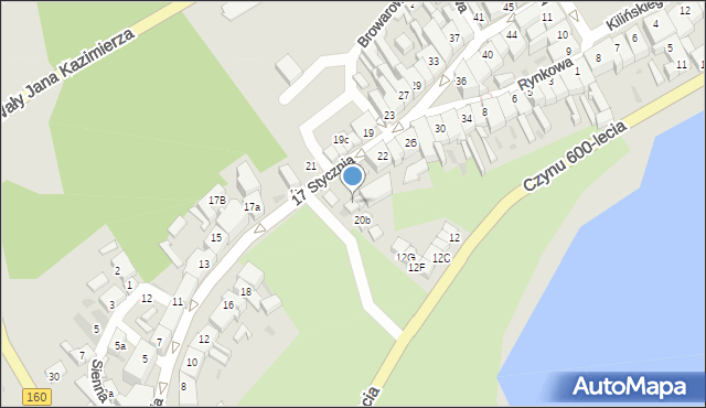 Międzychód, 17 Stycznia, 22a, mapa Międzychód