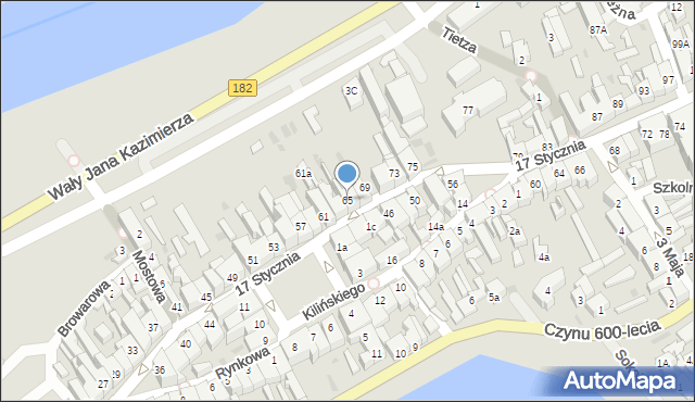 Międzychód, 17 Stycznia, 65, mapa Międzychód