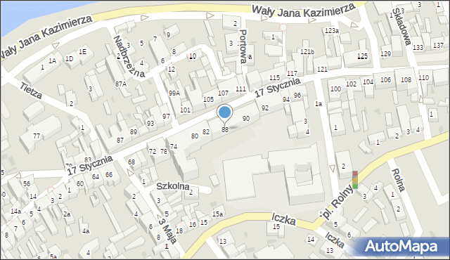 Międzychód, 17 Stycznia, 88, mapa Międzychód
