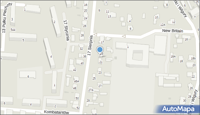 Pułtusk, 17 Sierpnia, 19A, mapa Pułtusk