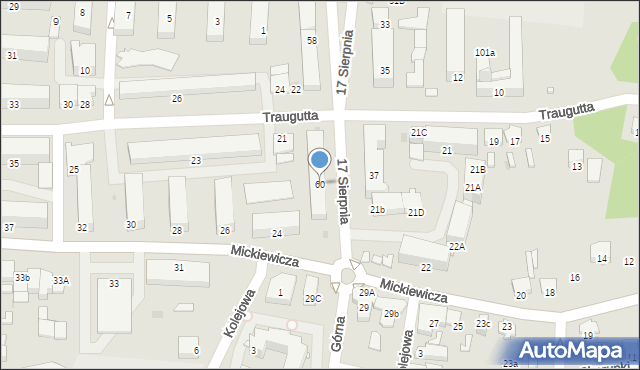 Pułtusk, 17 Sierpnia, 60, mapa Pułtusk