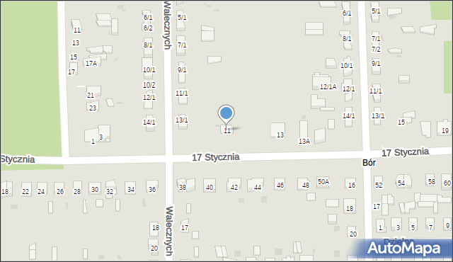 Skarżysko-Kamienna, 17 Stycznia, 11, mapa Skarżysko-Kamienna