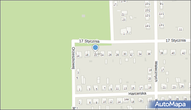 Skarżysko-Kamienna, 17 Stycznia, 22, mapa Skarżysko-Kamienna