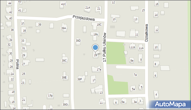 Wschowa, 17 Pułku Ułanów Wielkopolskich, 19, mapa Wschowa