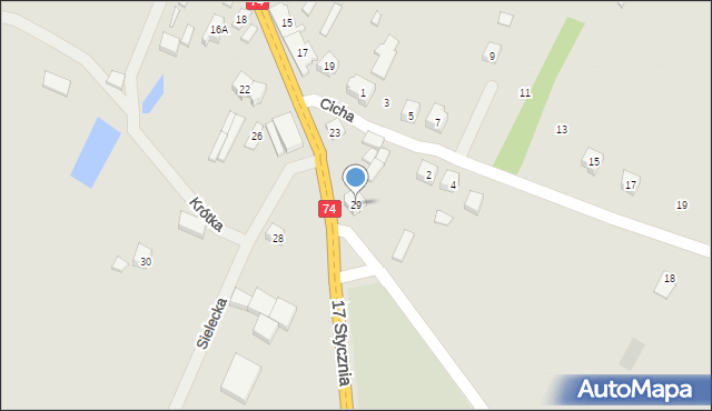 Żarnów, 17 Stycznia, 29, mapa Żarnów