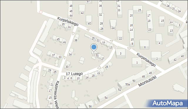 Żary, 17 Lutego, 33a, mapa Żary