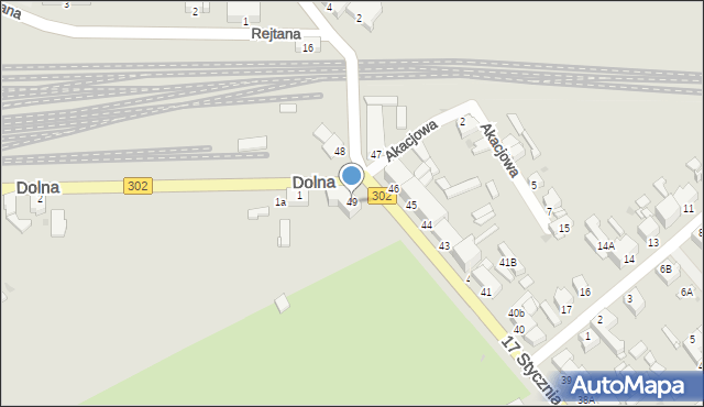 Zbąszyń, 17 Stycznia, 49, mapa Zbąszyń