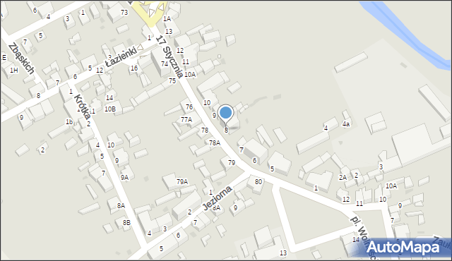 Zbąszyń, 17 Stycznia, 8, mapa Zbąszyń