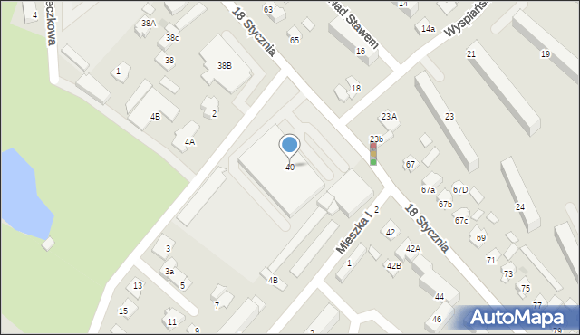 Brodnica, 18 Stycznia, 40, mapa Brodnica