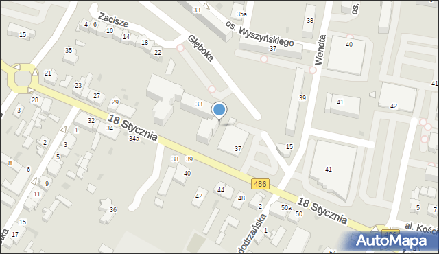 Wieluń, 18 Stycznia, 35, mapa Wieluń