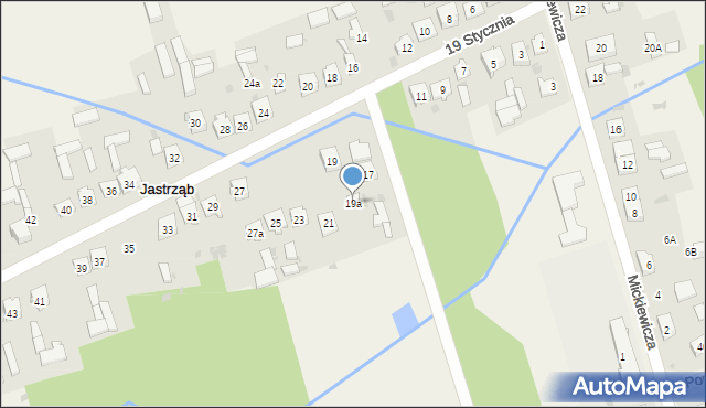 Jastrząb, 19 Stycznia, 19a, mapa Jastrząb