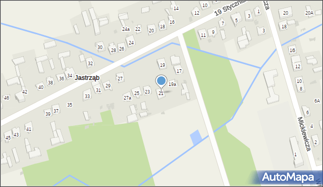 Jastrząb, 19 Stycznia, 21, mapa Jastrząb