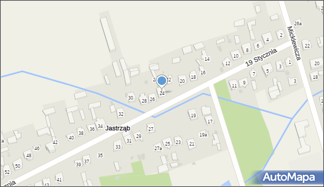 Jastrząb, 19 Stycznia, 24, mapa Jastrząb