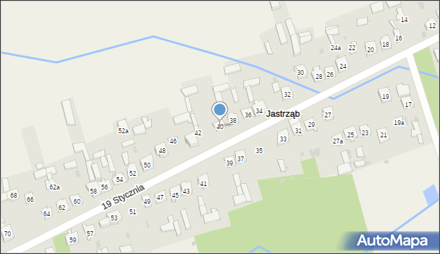 Jastrząb, 19 Stycznia, 40, mapa Jastrząb