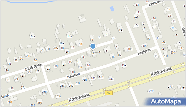 Kielce, 1905 Roku, 9, mapa Kielc