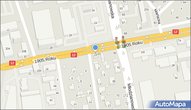 Radom, 1905 Roku, 13, mapa Radomia