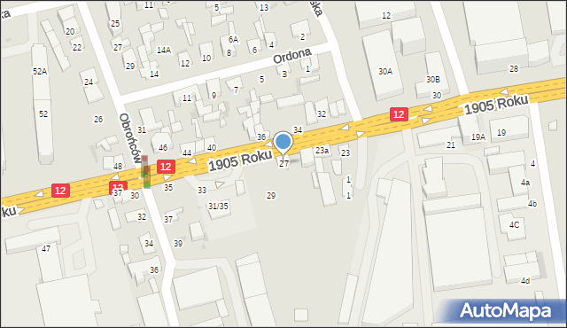 Radom, 1905 Roku, 27, mapa Radomia