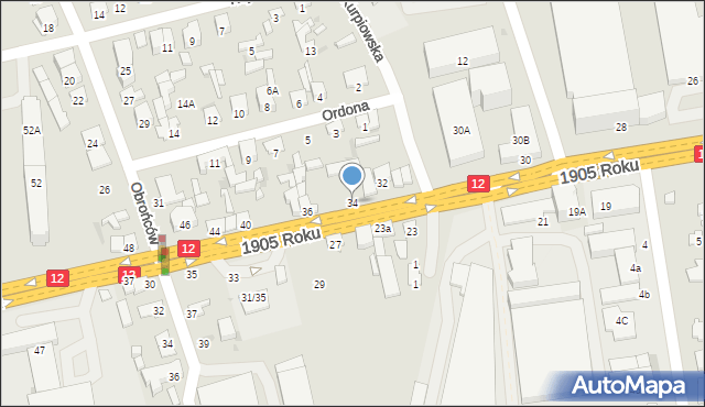 Radom, 1905 Roku, 34, mapa Radomia