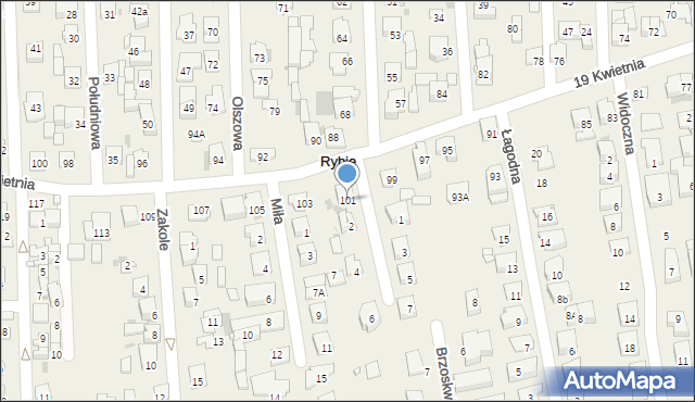 Rybie, 19 Kwietnia, 101, mapa Rybie