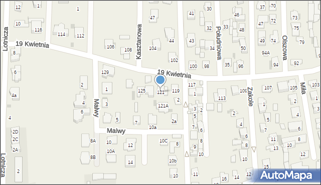 Rybie, 19 Kwietnia, 121, mapa Rybie