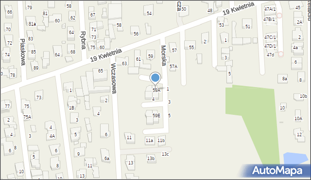 Rybie, 19 Kwietnia, 59A, mapa Rybie