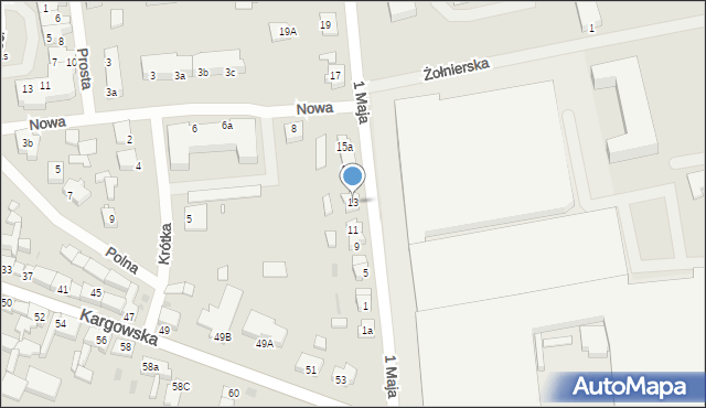 Babimost, 1 Maja, 13, mapa Babimost