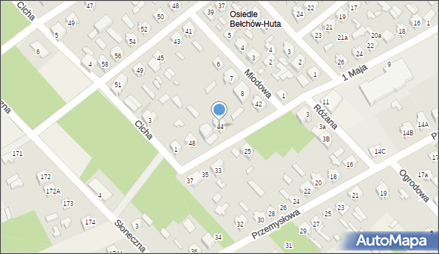 Bełchów, 1 Maja, 44, mapa Bełchów