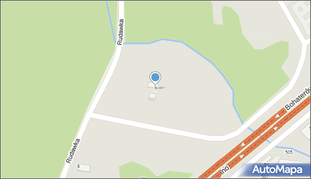 Bielsko-Biała, 1 Dywizji Pancernej, 7, mapa Bielsko-Białej