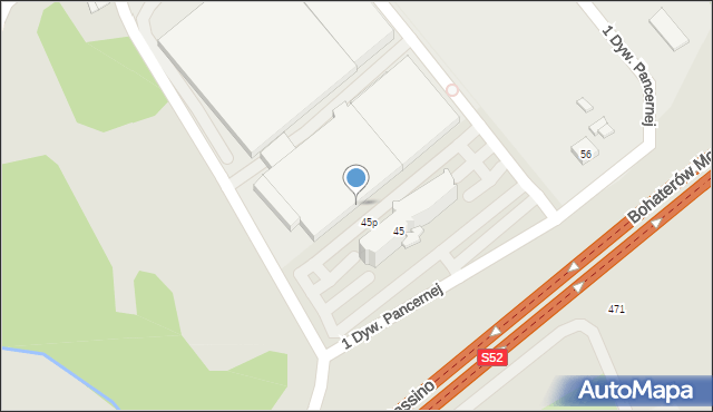 Bielsko-Biała, 1 Dywizji Pancernej, 47, mapa Bielsko-Białej