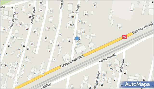 Blachownia, 1 Maja, 101, mapa Blachownia