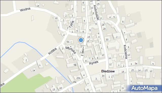 Bledzew, 1 Maja, 2, mapa Bledzew