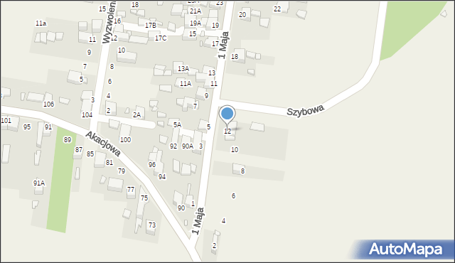 Bobrowniki, 1 Maja, 12, mapa Bobrowniki