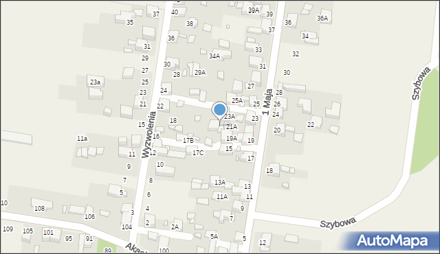 Bobrowniki, 1 Maja, 21B, mapa Bobrowniki