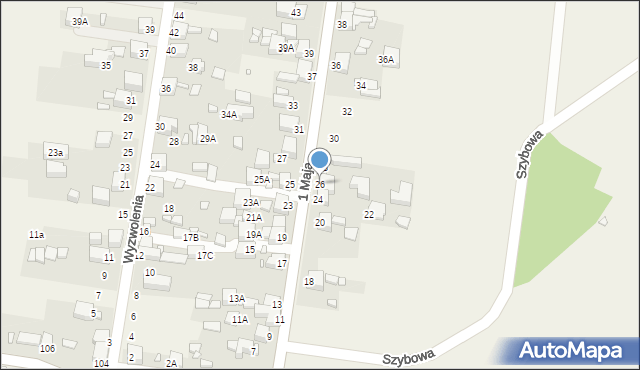 Bobrowniki, 1 Maja, 26, mapa Bobrowniki