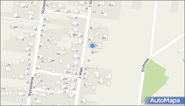 Bobrowniki, 1 Maja, 32, mapa Bobrowniki