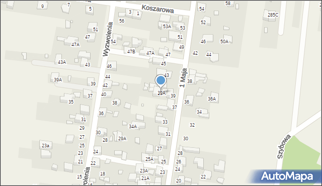 Bobrowniki, 1 Maja, 39A, mapa Bobrowniki