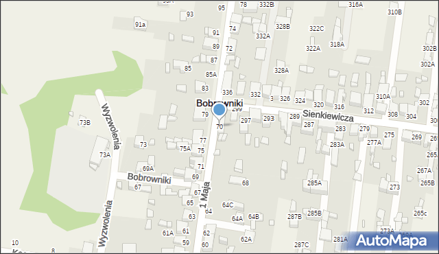 Bobrowniki, 1 Maja, 70, mapa Bobrowniki