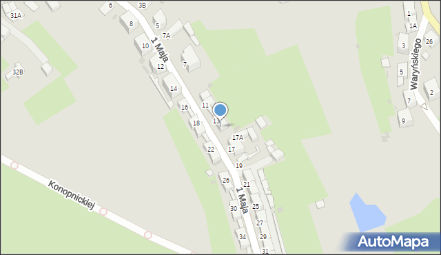 Boguszów-Gorce, 1 Maja, 15, mapa Boguszów-Gorce