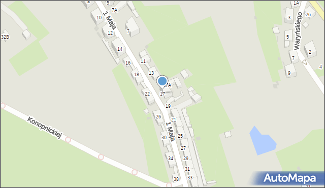 Boguszów-Gorce, 1 Maja, 17, mapa Boguszów-Gorce