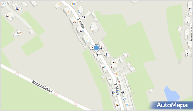 Boguszów-Gorce, 1 Maja, 18, mapa Boguszów-Gorce