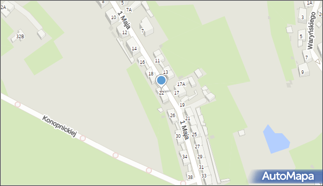 Boguszów-Gorce, 1 Maja, 22, mapa Boguszów-Gorce