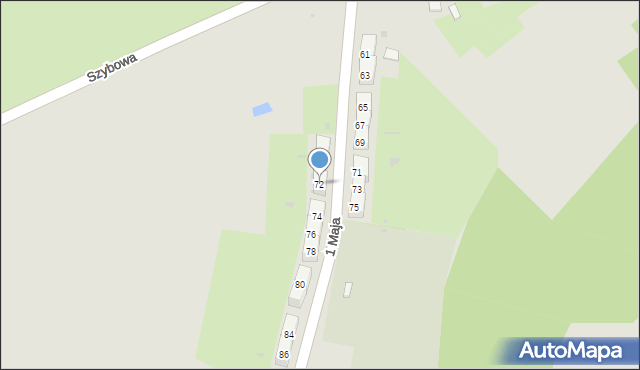 Boguszów-Gorce, 1 Maja, 72, mapa Boguszów-Gorce