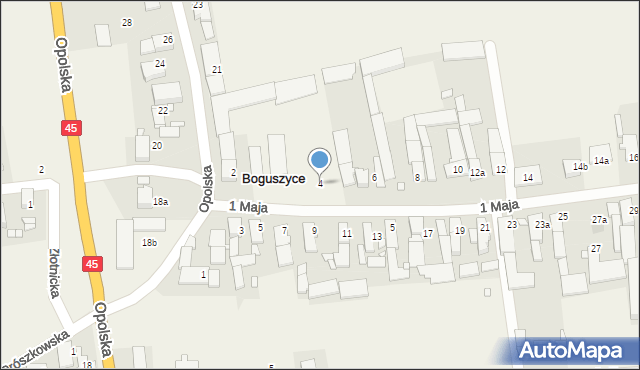 Boguszyce, 1 Maja, 4, mapa Boguszyce