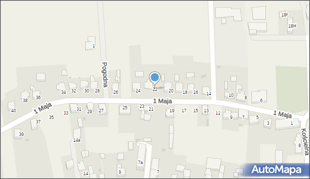 Branice, 1 Maja, 22, mapa Branice