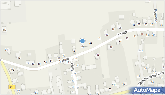 Branice, 1 Maja, 46, mapa Branice