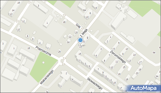 Brzeg, 1 Maja, 13, mapa Brzeg